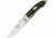 Fallkniven P Folder Folding Knife, 4in, Steel Drop Point, Black Oak Onlay Handle FN73