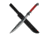 Fantasy Master Fixed Blade, 28in, Stainless Steel Blade, Red Cord Wrapped Full Tang Stainless Steel Handle FM-648