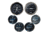 Faria Beede Instruments Box Set of 6 Gauges - Speed, Tach, Fuel Level, Voltmeter, Water, Temp &amp; Oil PSI - Chesapeake Black w/Stainless Steel Bezel 74919