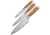 FELIX 3-Piece Olivewood Knife Set, Satin X50CrMoV15, 8in Blade Chef's/7in Blade Utility/4in Blade Paring, Olive Wood Handle, 830333