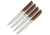 Ferrum Reserve 4pc Steak Set Kitchen Knives, 9in Overall, 5in Satin Steel Blade, Reclaimed Hardwood Handle, Set Of Four Steak Knives, Wooden Gift Box, RSRV-SET-0400