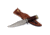 FH Knives Damascus Clip Point Bowie Knife, 11.75in Overall, 7in Damascus Steel Clip Point Blade, Brown Wood Handle, Leather Sheath, HFZBOWIE-001