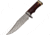 FH Knives Damascus Clip Point Bowie Knife, 11.75in Overall, 7in, Damascus Steel Clip Point Blade, Brown Wood Handle, Leather Sheath, HFZBOWIE-001