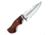 FH Knives Fixed Blade Brown Wood Knife, 10.25in Overall, 5in Satin Stainless Blade, Brown Wood Handle, Leather Sheath, MLK-0002