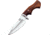 FH Knives Brown Wood Fixed Blade Knife, 10.25in Overall, 5in, Satin Stainless Blade, Brown Wood Handle, Leather Sheath, MLK-0002