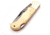 FH Knives Damascus Bone Folding Knife, 3.75in Closed, 2.75in Damascus Steel Clip Point Blade, Natural Smooth Bone Handle, Leather Sheath, BONE-001