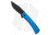 Finch Halo Military Folding Knife, 3.125in, Sandvik 14C28N, Clip Point Blade, G10 Blue Handle, Black/Blue, 7.125in, BHQ-176600