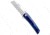 Finch Knife Co Finch Knife Co. Oxbow Liner Lock Knife Deep Blue Resin 3" Satin/SW, Blue, Bohler N690, adult, BHQ-220747