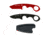 First Edge HR-2 Kit Droppoint Serrated Edge Fixed Blade Knife, Trainer, Sheath, Red/Black, 4887