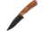 Flexcut Hawthorne Seeker Knife, 8.5in Overall, 4.13in Black Oxide Coated 1095Hc Steel Clip Point Blade, Conditioned Sapele Wood Handle With White G10 Liners, Black Leather Sheath, FTKFB4C
