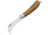 Fox Hawkbill Folder Folding Knife, Satin finish stainless hawkbill blade, Brown wood handle, 01FX234