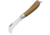 Fox Hawkbill Folder Folding Knife, Stonewash finish stainless hawkbill blade, Brown wood handle, 01FX235