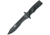 Fox Leonida Survival Knife, 7.25 black finish partially serrated Bohler N690 , Black Forprene handle, 02FX013