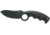 Fox Russ Kommer Alaska Fixed Blade Knife, 3.63 black coated Becut steel blade, Black finger grooved G10 handle, FX-620B