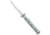 Frank Beltrame 11 Italian Stiletto Swinguard Automatic Folding Knife, 5.00in, Stainless Steel, Dagger Blade, Abalone, White Handle, Satin Dagger, White/Gray, 11.00 inch, BHQ-77554