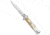 Frank Beltrame 7.5 Italian Stiletto Automatic Folding Knife, 3.375in, Stainless Steel, Bayonet Blade, Horn, Tan Handle, Tan/Steel, 7.50 inch, BHQ-122286