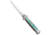 Frank B Frank B 9" Italian Stiletto Automatic Bayonet Knife Abalone 4" Satin, Blue, Stainless Steel, adult, BHQ-95096