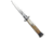 Frank Beltrame 9 Italian Stiletto Automatic Folding Knife, 4.00in, Stainless Steel, Bayonet Blade, Horn, Tan/White Handle, Tan/White/Steel, 9.00 inch, BHQ-50915