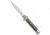 Frank Beltrame 9 Italian Stiletto Spear Point Automatic Folding Knife, 4.00in, Stainless Steel, Spear Point Blade, Wood, Black Handle, Black/Gray, 8.75 inch, BHQ-141891
