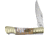 Frost Barracuda Lockback Tiger Bone Folding Knife, 2.5 mirror finish stainless clip point blade, Tiger striped bone handle, SW-100TG