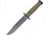 Frost Bowie Green Knife, 7 black finish stainless clip point blade, OD green rubber handle, FC-124