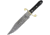 Frost Bowie Knife, 14.75in Overall, 9.75in Damascus Steel Clip Point Blade, Buffalo Horn Handle, Brass Guard, Brown Leather Sheath, FJRS005DBH