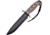 Frost Sand 7in, Bowie Knife w/ Tan ABS Sheath, 12in Overall, 7in, Black Finish Sawback Blade, Sand Rubber Handle, TX-1453SAND