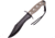 Frost Sand 7in, Bowie Knife w/ Black ABS Sheath, 12in Overall, 7in, Black Finish Sawback Blade, Sand Rubber Handle, TX-1451SAND