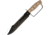 Frost Bowie Tan Knife, 10 black finish sawback stainless blade, Tan rubber handle, TX-29SAND