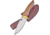 Frost Buck Tail Classic Knife, Chipaway, 7.5in Overall, 3.5in Satin SS Blade, Walnut Handle, Brass Guard, Brown Leather Sheath, CW-108DWW