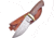Frost Chickasaw Skinner Rosewood Knife, Chipaway, 8in Overall, 3.75in Satin SS Blade, Rosewood Handle, Brass Guard, Brown Leather Sheath, CW-009RW
