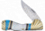 Frost Choctaw Turquoise Silverhorse Folding Knife, Turquoise, black jet, and mother of pearl handle, SHS-105BBW