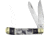 Frost Deer Trapper Buffalo Horn Folding Knife, Mirror finish stainless clip and spey blades, Buffalo horn and white smooth bone handle with dee, SW-108BHSB/D