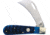 Frost Hawkeye Blue Bone Folding Knife, 3in Mirror SS Hawkbill Blade, Blue Jigged Bone Handle, Nickel Silver Bolster, Inlay Shield, Blue, 14-441BLJB