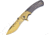 Frost Linerlock A/O Folding Knife, 4 gold TiNi coated stainless blade, Black pakkawood handle, BKH-008