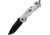 Frost Silver A/O Folding Knife, 4.75in Closed, 3.5in, Black Stainless Blade, Silver Anodized Aluminum Handle, 18-282S