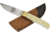 Frost Little Fox Bone Skinner Knife, 7.5in Overall, 3.5in, Satin Stainless Blade, White Smooth Bone Handle, Leather Sheath, CW-986WSB