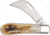 Frost Little Hawkbill Sawcut Bone Folding Knife,Stainless Steel,Standard Edge,Mirror Polish,Sawcut Bone Handle F14478SC