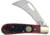 Frost Little Hawkeye Red Pick Bone Folding Knife, 2.75in Closed, Satin Stainless hawkbill Blade, Red Pick Bone Handle, 14-478RPB