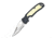 Frost Little Roadrunner Linerlock Folding Knife, 2.5in Satin Partially Serrated SS Clip Point Blade, Black Synthetic Handle With Imitation Ivory Insert, Thumb Pull, Black, 15-532