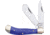 Frost Little Saddlehorn Blue Folding Knife, 3.25in Closed, Mirror Stainless Clip/Skinner Blades, Blue Smooth Bone Handle, 14-096BLSB