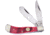 Frost Little Saddlehorn Dark Red Folding Knife,Clip and Spey,Dark Red,Pick Bone Handle F14096DRPB
