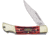 Frost Little Warrior Lockback Folding Knife, 2in Mirror SS Clip Point Blade, Brown Molasses Jigged Bone Handle, SW-103BRMJ