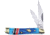 Frost Peanut Black Hills Folding Knife, Blue jigged bone handle, BKH-107BL/RB