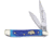 Frost Peanut Blue Jig Bone Bulldog Folding Knife, Mirror SS Clip/Pen Blades, Blue Jigged Bone Handle, Nickel Silver Bolster, Blue, BDG-107DBJB