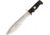 Frost Quicksilver Bowie Knife, Quicksilver, 15in Overall, 9.75in Satin SS Drop Point, Black Rubber Handle, Brass Guard, Black Nylon Sheath, QS-577