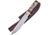 Frost Red Plains Chief Bowie Knife, Chipaway, 11.5in Overall, 6.5in Satin SS Drop Point, Brass Guard, Carved Bone And Pakkawood Handle, Brown Leather Sheath, CW-3992IN
