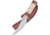 Frost Skinner White Bone Knife, 4.5 satin finish stainless skinner blade, White smooth bone handle with brown wood spacers, BKH-225WSB