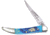 Frost Small Toothpick Blue Bone Bulldog Folding Knife, Mirror SS Long Clip Blade, Blue Jigged Bone Handle, Nickel Silver Bolster, Blue, BDG-109DBJB