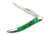 Frost Steel Warrior Toothpick Folding Knife,Long Clip Blade, Green Smooth Bone Handle FSW109GSB